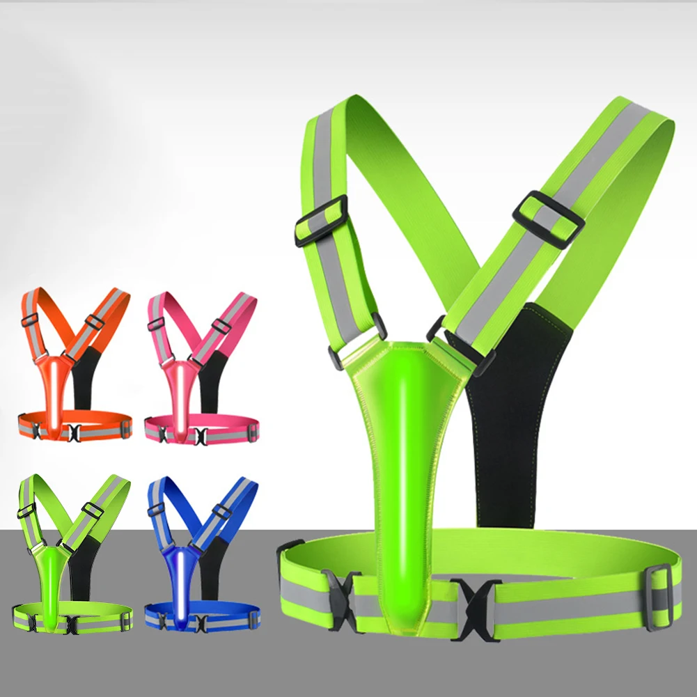 Reflective Running Gear Vest - LED Running Vest USB Rechargeable Reflective