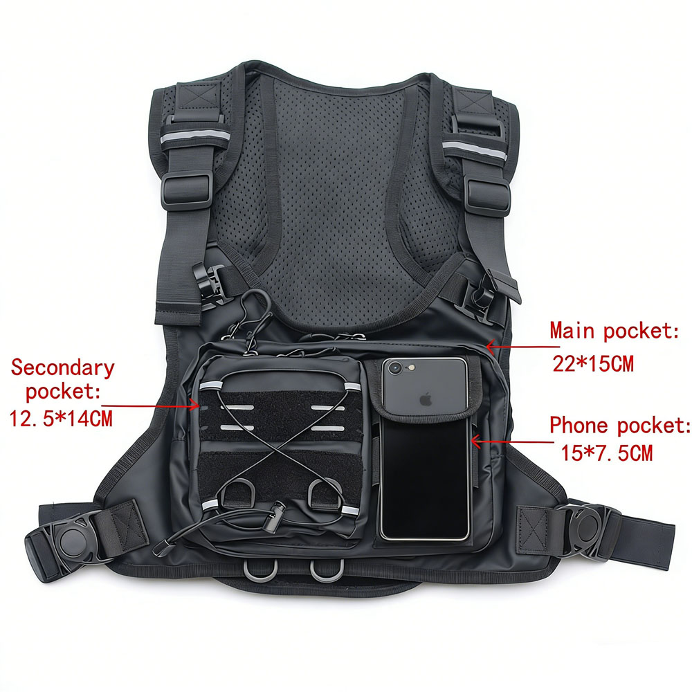 Tactical Vest Chest Bag with 2 - Reflective Running Gear Vest avis et prix